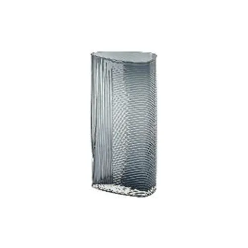 Coffee Smoky Gray Glass Vase Nordic Transparent Vertical Grain Crystal Vase for Flower Arrangement Home Ornament