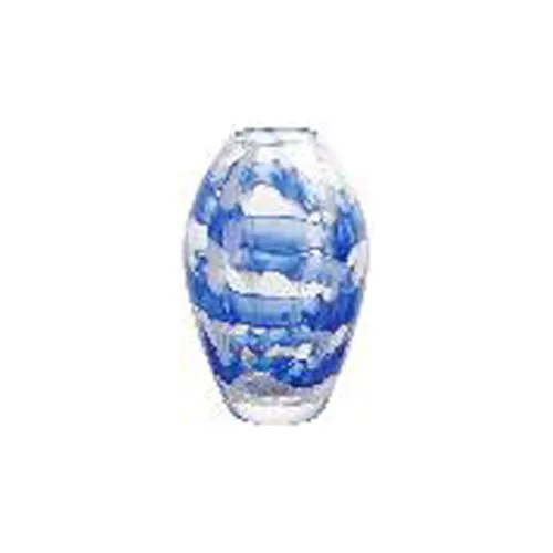 Nordic Handblown Glass Vase Blue Clear Classical Shape Office Home Decoration