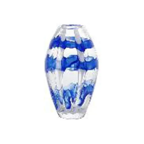 Nordic Handblown Glass Vase Blue Clear Classical Shape Office Home Decoration
