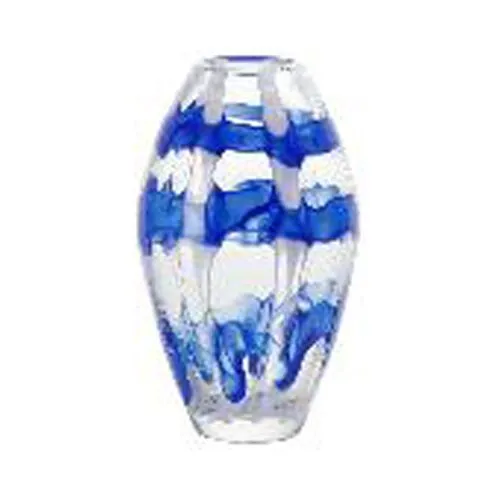 Nordic Handblown Glass Vase Blue Clear Classical Shape Office Home Decoration