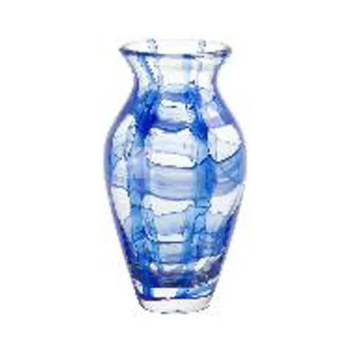 Nordic Handblown Blue Clear Glass Vase Powder Home Office Decor