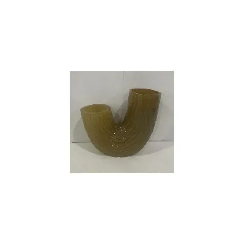 U Shaped Ribbed Glass Vase Modern Hand Blown Textured Vase for Home Decor