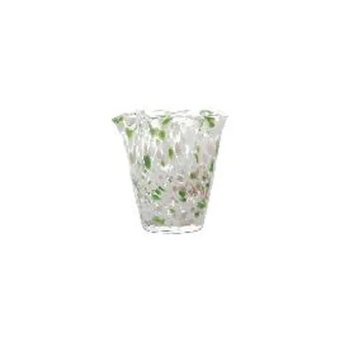 Modern Mouth Blown Green Polka Dot Wave Glass Vase Thickened Colored Crystal Vase For Hotel Party Decor