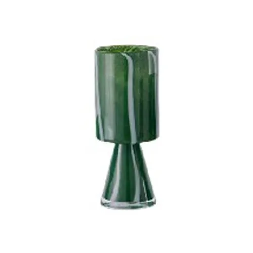 Mouth Blown Dark Green Pedestal Glass Vase Light Luxury High Grade Tabletop Flower Vase
