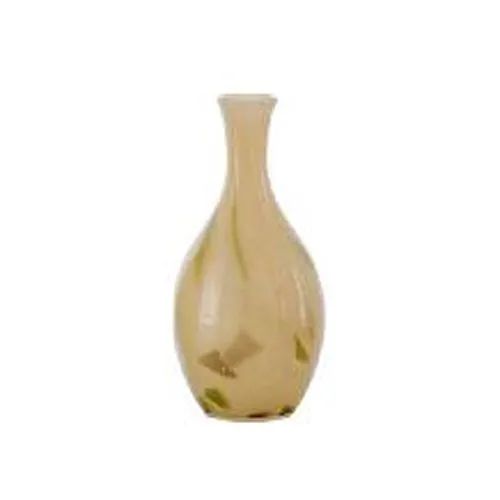 Hand Crafted Beige Swirl Bud Glass Vase Modern Vintage Chinese Style Hydroponic Vase for Living Room Bar Mitzvah Decor