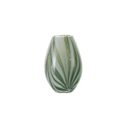 Hand Blown Green White Swirl Striped Amber Marbled Glass Vase Modern Luxury Hydroponic Decorative Vase For Home Living Room Tabletop Decoration
