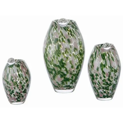 Premium Artisan Hand Blown Green Pink Flecked Confetti Glass Vase For Wedding Centerpiece Living Room Household Table Decor Wholesale
