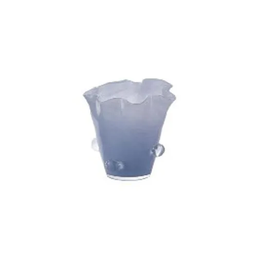 Artisan Hand Blown Scandinavian Luxury Wavy Flared Rim Glass Vase Gradient Solid Tone With Clear Bubble Embellishment For Home Decor