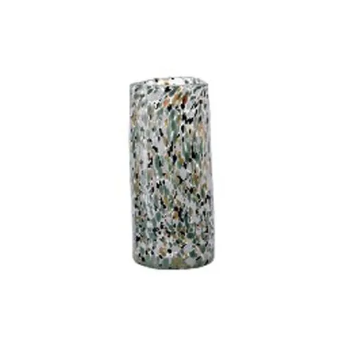 Hand Blown Multicolor Confetti Speckled Irregular Cylindrical Glass Vase Eco Friendly Modern Straight Body Hydroponic Vase