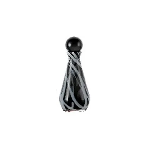 Modern Hand Blown Tapered Black Swirl Glass Bottle Vase With Ball Stopper Luxury Tabletop Home Decorative Vase