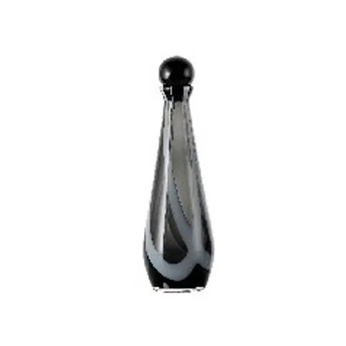 Modern Hand Blown Tapered Black Swirl Glass Bottle Vase With Ball Stopper Luxury Tabletop Home Decorative Vase