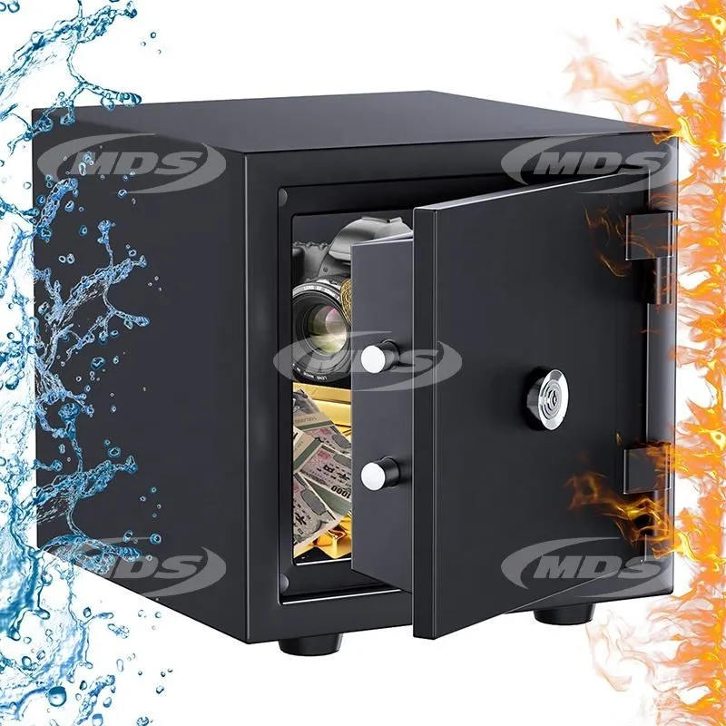 High Quality UL72 1-Hour Fire Resistance Smart Security Safe Box Key Lock 8L Black Fireproof Safe Box for Home Office Bank