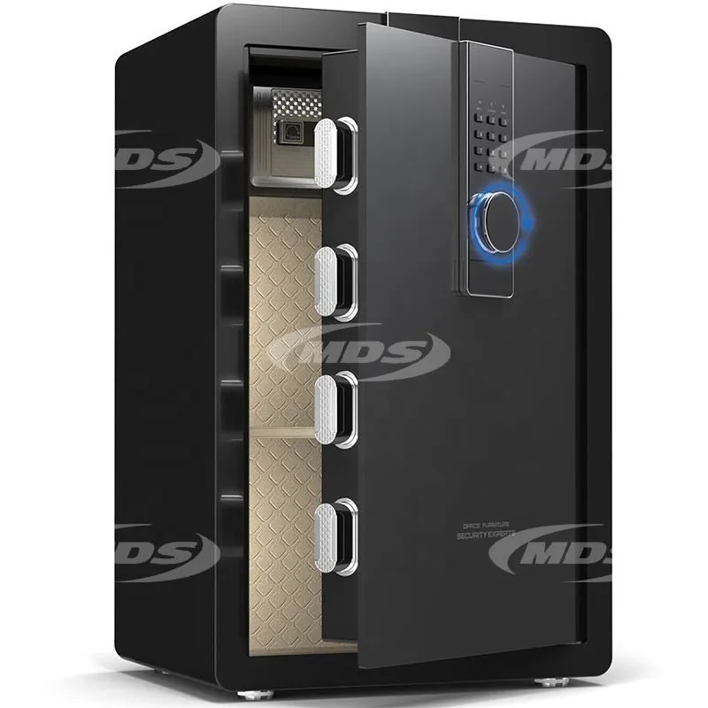 Anti Theft Fireproof Safe Box Cold-Rolled Steel Electronic Password Key Lock Assembled 2 Compartments Portable Storage for Money