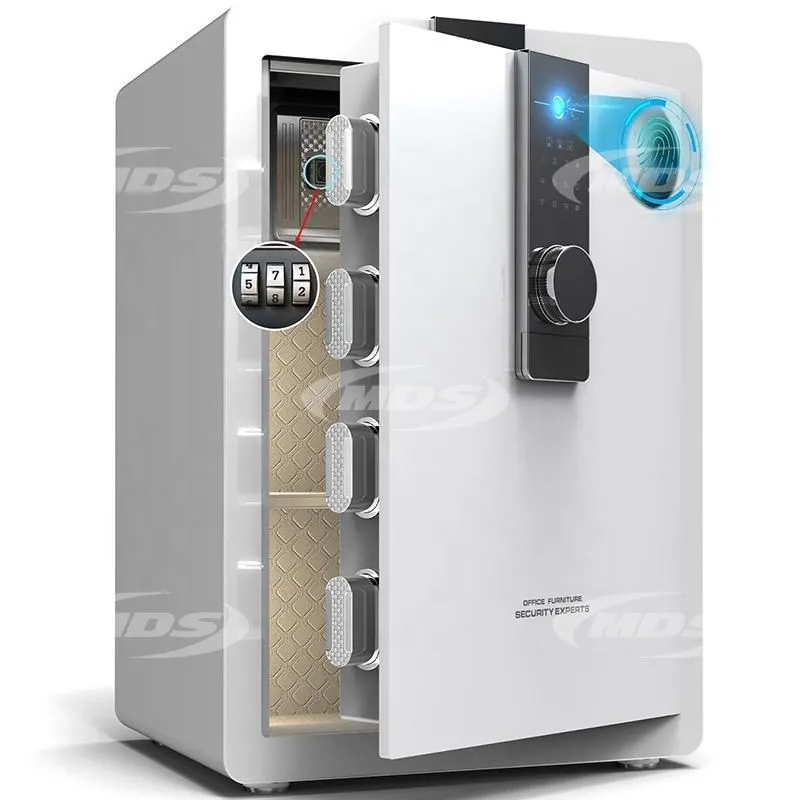 Business Black White Secure Steel Anti-Theft Storage Cabinet Safe Box Home Office Hotel Intelligent Fingerprint Safe Box