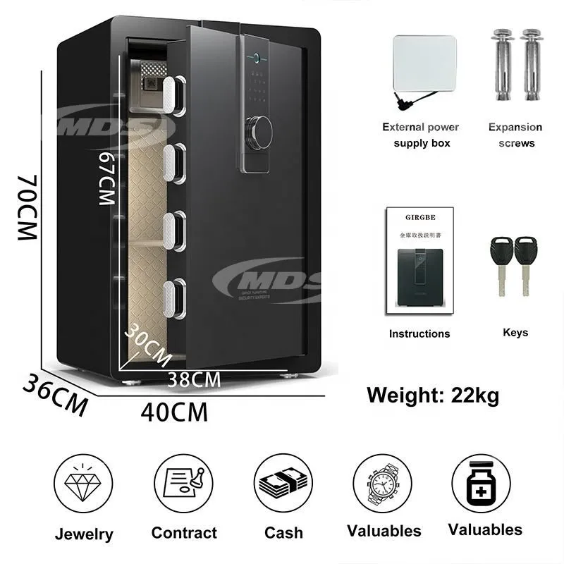 OEM Home Commercial Offices Fireproof Key Safe Lock Box Cabinets Finger Print Password Safe Box with Key Security Box
