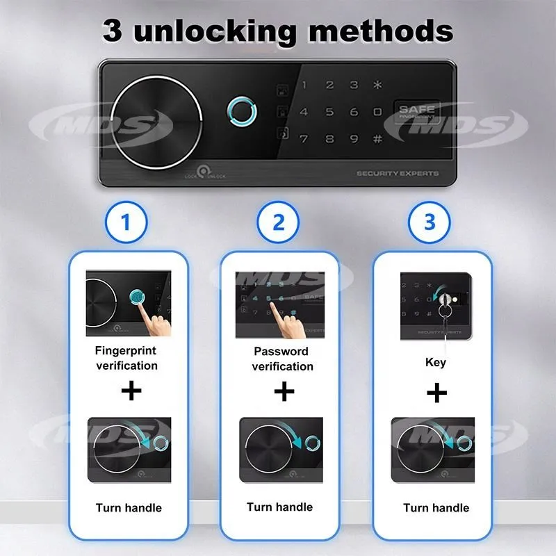 Drop Safe Fireproof Lock Box Fingerprint Safety Small Safes Money Box Home Hotel Digital Keypad 26L Security Safe