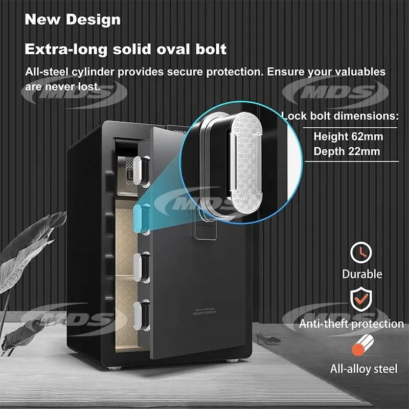 Fireproof Security Experts Large Steel Safe with Electronic Password Key 82L Safe Box for Home Commercial Offices Vaults