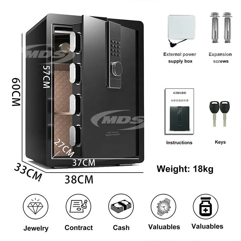 Fireproof Security Experts Large Steel Safe with Electronic Password Key 82L Safe Box for Home Commercial Offices Vaults
