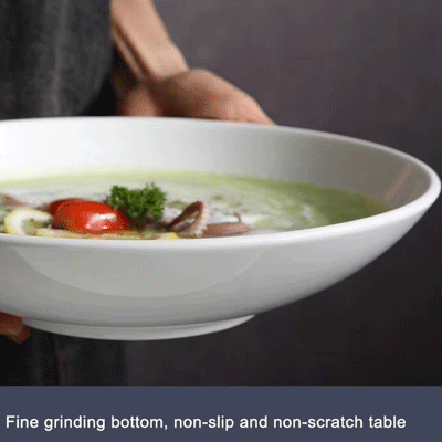 Custom large white ceramic bowl home hotel restaurant 10 inch 12 inch western porcelain soup bowl
