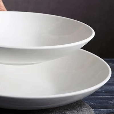 Custom large white ceramic bowl home hotel restaurant 10 inch 12 inch western porcelain soup bowl