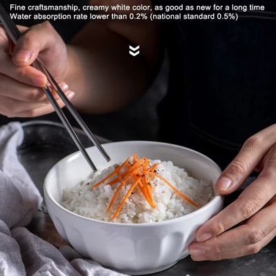 Custom logo hotel restaurant white round porcelain dinner rice salad soup ceramic bowl
