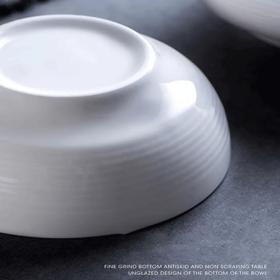 Custom logo western food hotel supplies 5.56.57.5inch porcelain ramen soup salad ceramic bowl