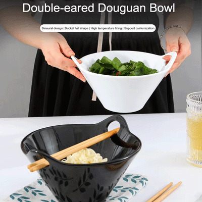 Deep pho bowl porcelain ramen noodle bowl chopstick and spoon custom ceramic ramen bowl noodle