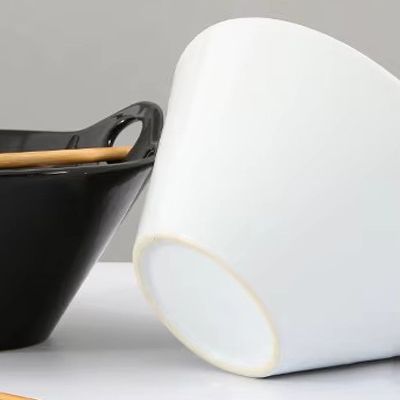 Deep pho bowl porcelain ramen noodle bowl chopstick and spoon custom ceramic ramen bowl noodle