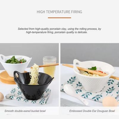 Deep pho bowl porcelain ramen noodle bowl chopstick and spoon custom ceramic ramen bowl noodle