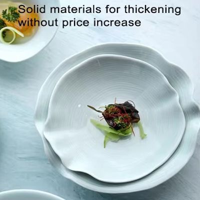 French Simple Ceramic Dinnerware Set Wholesale Pure Color Porcelain Straw Hat Plates and Bowls Set