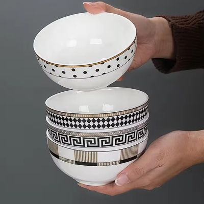 High grade bone china bowls set custom kitchen rice soup 4.5inch 6inch 7inch serving ceramic bowl
