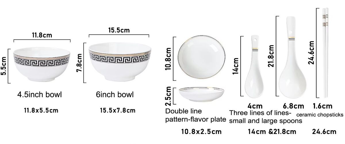 High grade bone china bowls set custom kitchen rice soup 4.5inch 6inch 7inch serving ceramic bowl