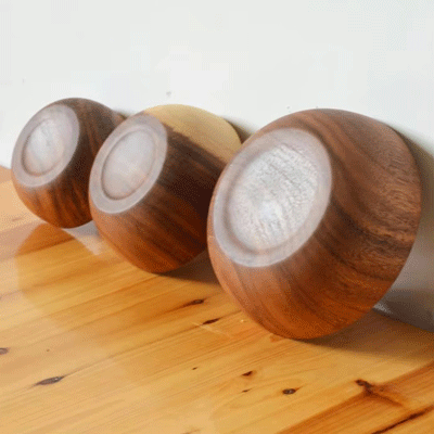 Thailand acacia wooden serving bowls flat bottom retro large natural acacia salad wood bowl