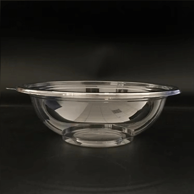 Transparent eco-friendly 770ml disposable plastic pet salad bowl with plastic lid
