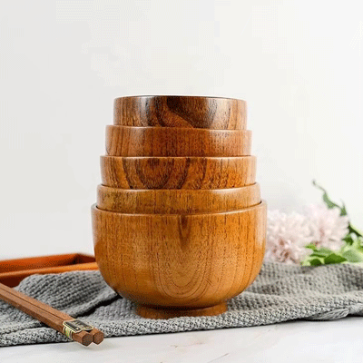 Wholesale kids wood bowl polishing decorative handmade wood bowls for food