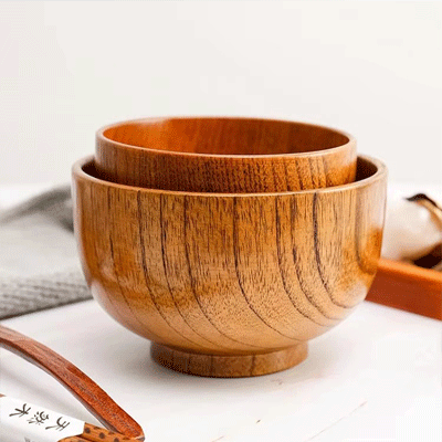 Wholesale kids wood bowl polishing decorative handmade wood bowls for food