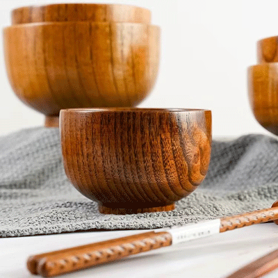 Wholesale kids wood bowl polishing decorative handmade wood bowls for food