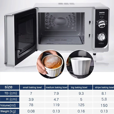 Wholesale round white bakeware porcelain oven safe restaurant ceramic baking souffle ramekins bowls
