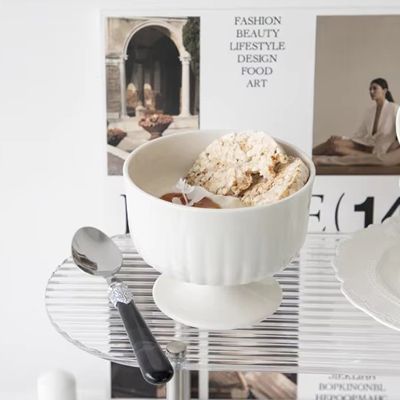 Creative ceramic water cup embossed goblet ceramic ice cream cup home cocktail cup