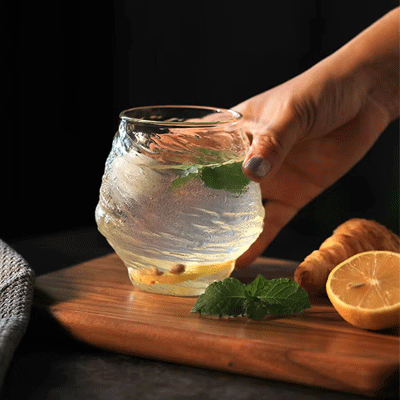 Handmade Exquisite 390ml Borosilicate Glass Whiskey Liqueur Cup Hand Blown Dinner Set for Business Gifts Wholesale