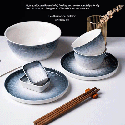 Creative dinnerware dish ceramic bowl and plate set soho color glazed stoneware dinnerware sets