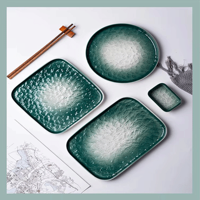 Creative dinnerware dish ceramic bowl and plate set soho color glazed stoneware dinnerware sets