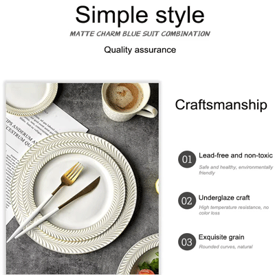 Custom White Ceramic Dinnerware Embossed Bowls Dishes Mugs Plates White Porcelain Dinnerware Set Carton Customized Logo Cup Kit