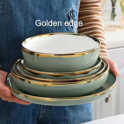 Modern vintage gold rim porcelain or ceramic dining set wayfair glazed italian rustic ceramic dinnerware plates sets tableware