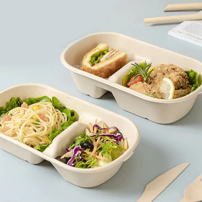 Biodegradable 8inch 9inch Bagasse Food Container Packaging Takeaway Paper Pulp Lunch Box