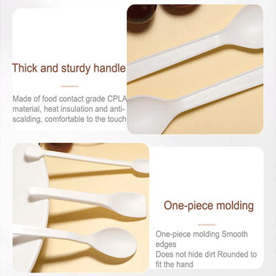 PLA Cake Dessert Spoon Compostable Cpla Ice Cream Spoon Stirring Stick Fully Degradable