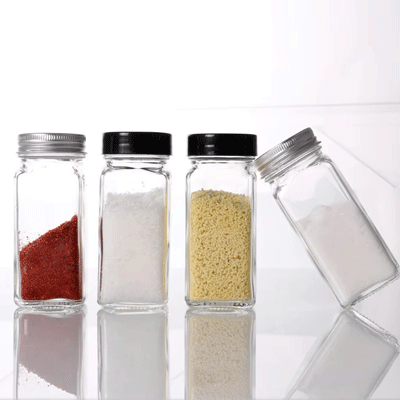 Wholesale 4oz 120ml Square Spice Jar Glass Packing Jar With Sifter And Lid For Salt Spice