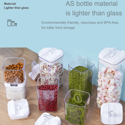 BPA Free Kitchen 7 Piece Stackable Easy Snap Lock Plastic Airtight Food Container Storage Set