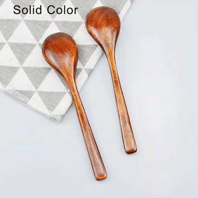 Japanese style round 7inch wood spoon stirring spoon wooden spoon for honey milk tea