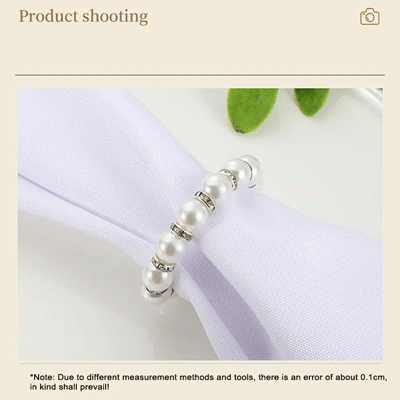 Wedding Banquet Party Decor Napkin Holder Decorative Dinner Table White Pearl Beads Napkin Rings